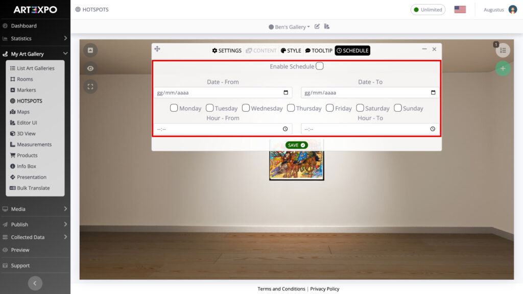 ART3XPO-8UserGuide-Hotspot-ScheduleTab