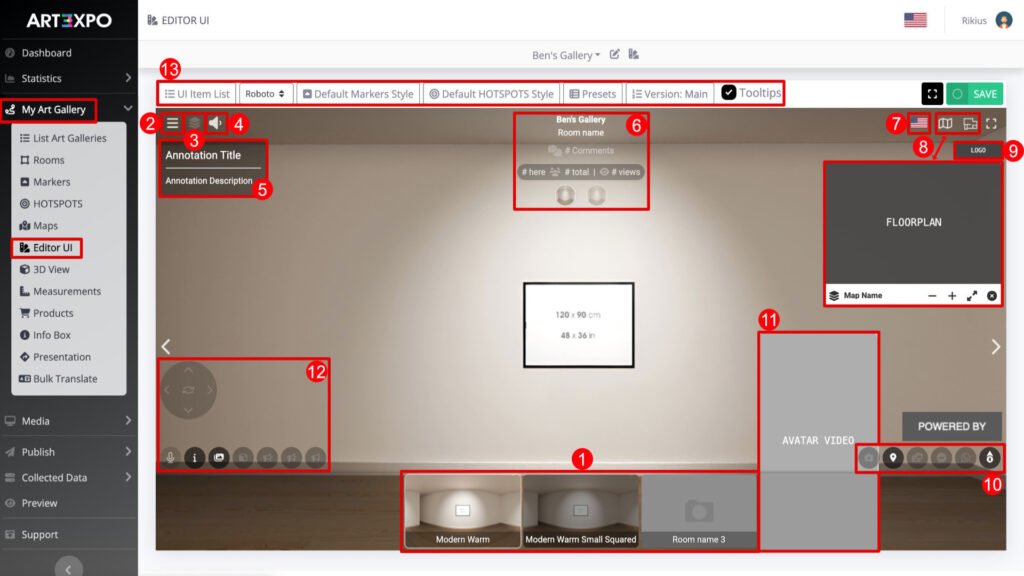 2-ART3XPO-How-To-Art-Gallery-EditorUI-Functions