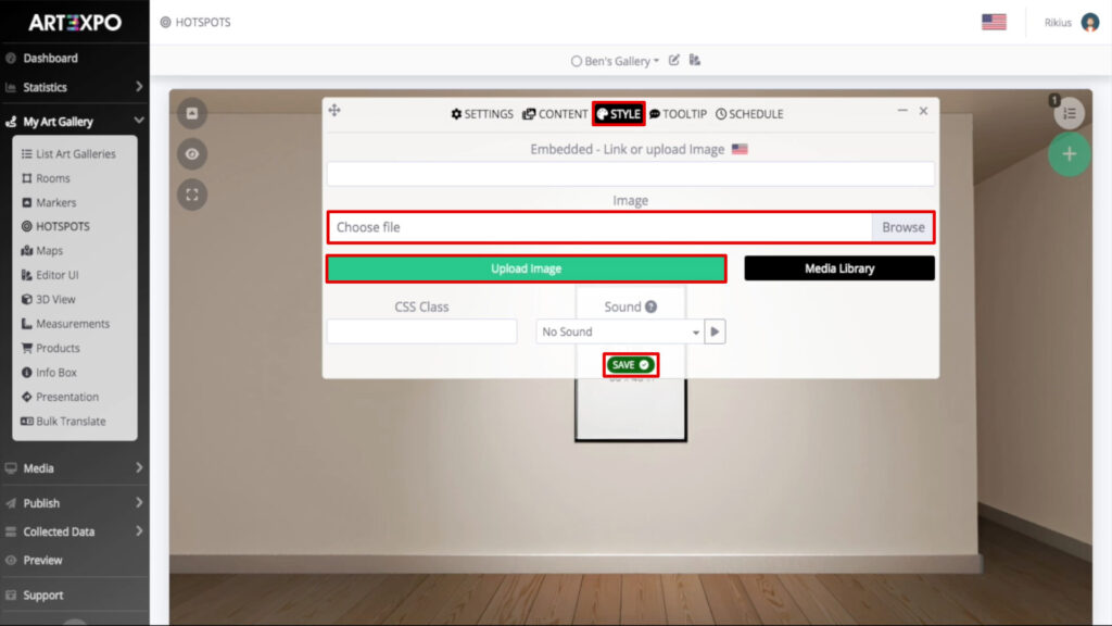 ART3XPO-5UserGuide-How-To-Art-Gallery-QuadroAvanzato-StyleTab