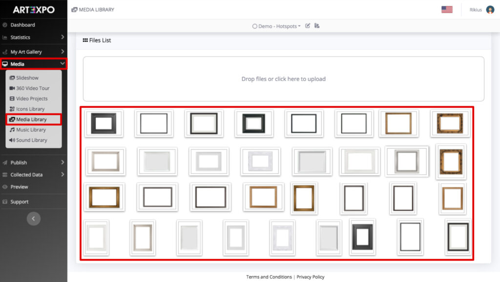 ART3XPO-UserGuide-How-To-Art-Gallery-QuadroAvanzato-MediaLibrary